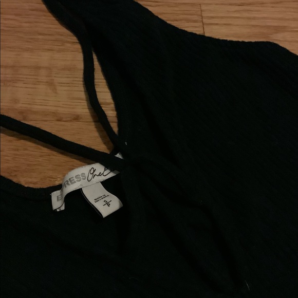 Express Ribbed Black Bodysuit - Picture 2 of 4